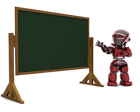 simsearch:400-06396346,k - 3D render of a robot teacher in classroom Stock Photo - Budget Royalty-Free & Subscription, Code: 400-04402511