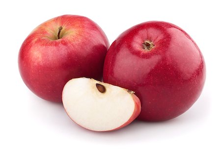 simsearch:400-05346291,k - Two red apple and apple slice isolated on a white background Stock Photo - Budget Royalty-Free & Subscription, Code: 400-04402607