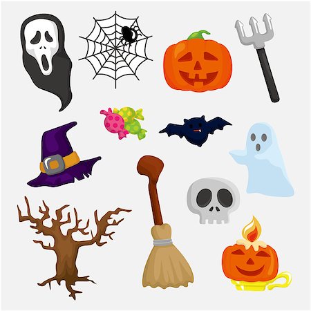 simsearch:400-05325412,k - Halloween icons set Stock Photo - Budget Royalty-Free & Subscription, Code: 400-04403035