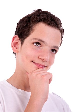 simsearch:400-04332775,k - handsome teen, thinking, isolated on white, studio shot Stock Photo - Budget Royalty-Free & Subscription, Code: 400-04403306