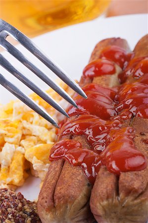 simsearch:400-04587885,k - grilled hot dog with ketchup sauce and mustard Stock Photo - Budget Royalty-Free & Subscription, Code: 400-04403331