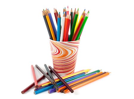 simsearch:400-04046903,k - colored pencils, photo on the white background Stock Photo - Budget Royalty-Free & Subscription, Code: 400-04403375
