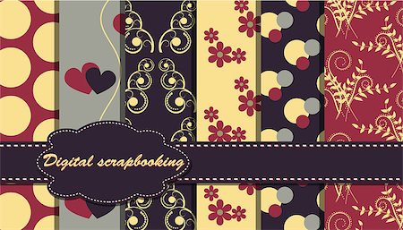 set of vector flower paper for scrapbook Stock Photo - Budget Royalty-Free & Subscription, Code: 400-04403389
