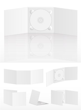 Set of blank cd covers on white. Vector illustration Stock Photo - Budget Royalty-Free & Subscription, Code: 400-04403659