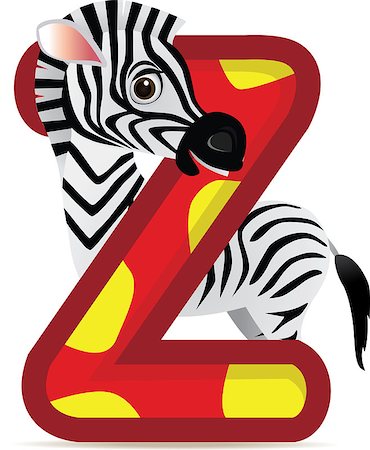animal alphabet Z with Zebra cartoon Stock Photo - Budget Royalty-Free & Subscription, Code: 400-04403770