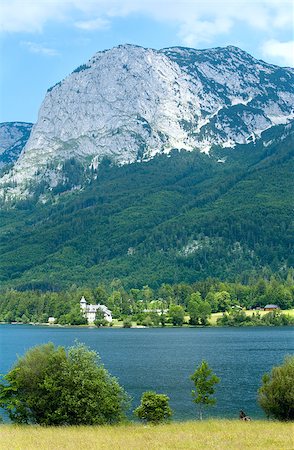 Beautiful summer Alpine  lake Grundlsee view (Austria) Stock Photo - Budget Royalty-Free & Subscription, Code: 400-04414026