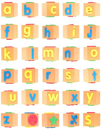 Alphabet Set on Foam Blocks Isolated on White with a Clipping Path. Stock Photo - Budget Royalty-Free & Subscription, Code: 400-04414390
