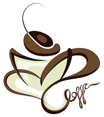 simsearch:400-04414723,k - cup of coffee line art illustration isolated on white background Foto de stock - Super Valor sin royalties y Suscripción, Código: 400-04414729