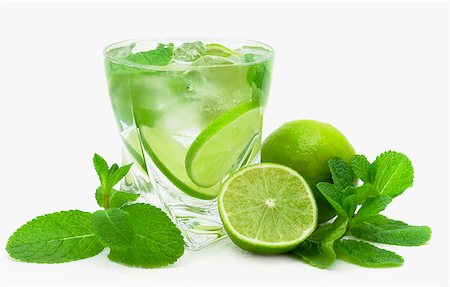 simsearch:400-04716078,k - mojito, limes and mint isolated on a white background Stock Photo - Budget Royalty-Free & Subscription, Code: 400-04414792