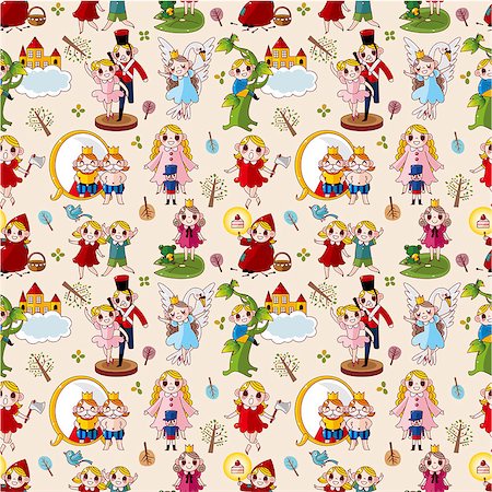 fire dance - cartoon story people seamless pattern Stock Photo - Budget Royalty-Free & Subscription, Code: 400-04415246