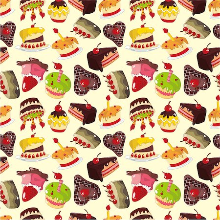 seamless cake pattern Stock Photo - Budget Royalty-Free & Subscription, Code: 400-04415248
