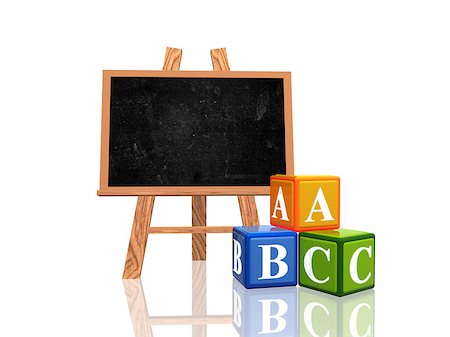 simsearch:400-08315791,k - 3d wooden blackboard with cubes with letters - abc Foto de stock - Super Valor sin royalties y Suscripción, Código: 400-04415325