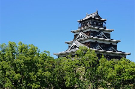 simsearch:400-06640469,k - Exterior of Hiroshima Castle in Hiroshima, Japan originally dating from the 1590's. Stock Photo - Budget Royalty-Free & Subscription, Code: 400-04415417