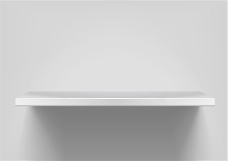 detailed illustration of white shelves with light from the top Stock Photo - Budget Royalty-Free & Subscription, Code: 400-04415672