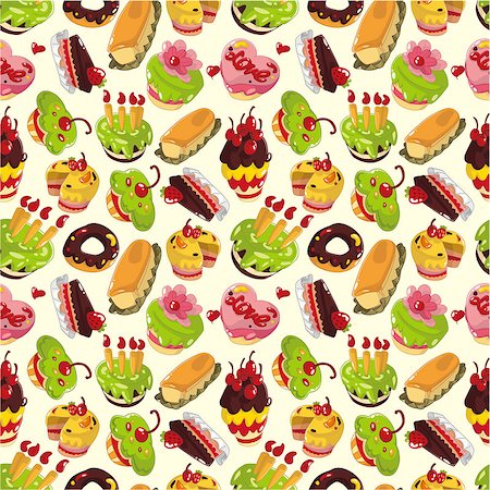 seamless cake pattern Stock Photo - Budget Royalty-Free & Subscription, Code: 400-04418087