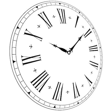 illustration of an old clock face with perspective angle, eps8 vector Stock Photo - Budget Royalty-Free & Subscription, Code: 400-04418544