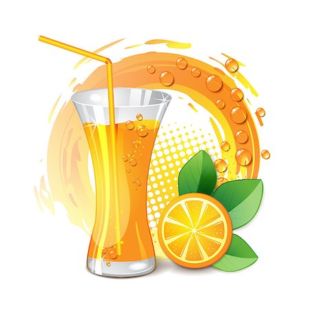 simsearch:400-06082374,k - Glass of orange juice with slices orange Stock Photo - Budget Royalty-Free & Subscription, Code: 400-04418715