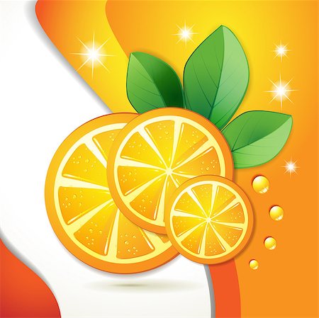 simsearch:400-06082374,k - Slices orange with leaf Stock Photo - Budget Royalty-Free & Subscription, Code: 400-04418720