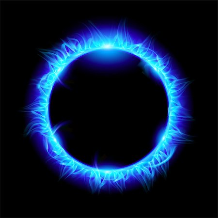 eclipse - Blue Solar eclipse. Illustration on black background for design Stock Photo - Budget Royalty-Free & Subscription, Code: 400-04418803