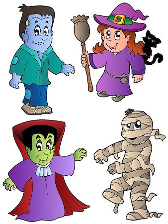 simsearch:400-05686860,k - Cartoon Halloween characters 1 - vector illustration. Stock Photo - Budget Royalty-Free & Subscription, Code: 400-04419359