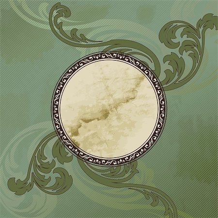 simsearch:400-05746473,k - Elegant green and brown banner design inspired by Victorian style. Graphics are grouped and in several layers for easy editing. The file can be scaled to any size. Stock Photo - Budget Royalty-Free & Subscription, Code: 400-04410278