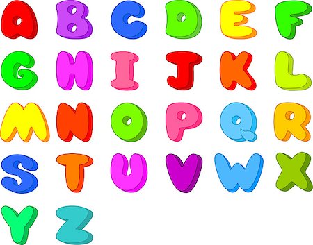 Funny  Cartoon font . Letters  from A to Z Stock Photo - Budget Royalty-Free & Subscription, Code: 400-04410272