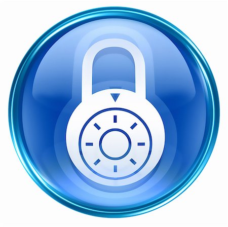 Lock off, icon blue, isolated on white background. Photographie de stock - Aubaine LD & Abonnement, Code: 400-04411089