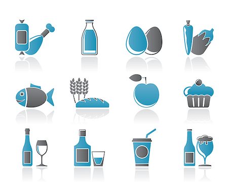 Food, drink and Aliments icons - vector icon set Stock Photo - Budget Royalty-Free & Subscription, Code: 400-04411334
