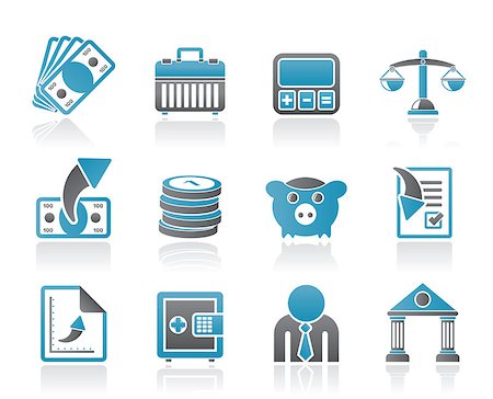 simsearch:400-04913456,k - Bank, business and finance icons - vector icon set Stock Photo - Budget Royalty-Free & Subscription, Code: 400-04411336
