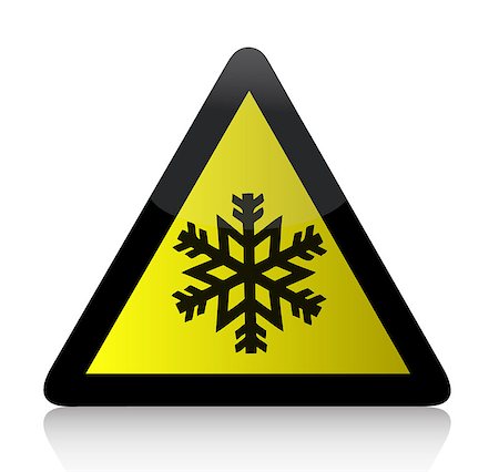 Cold Warning Triangular Sign illustration design over white Stock Photo - Budget Royalty-Free & Subscription, Code: 400-04411693