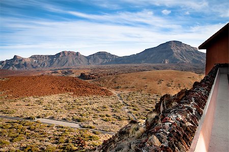A mountain landscape in Tenerife with a house in the foreground Stock Photo - Budget Royalty-Free & Subscription, Code: 400-04411814