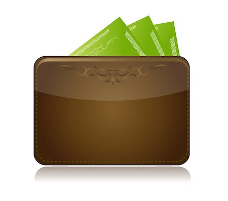 Brown leather wallet isolated over white Stock Photo - Budget Royalty-Free & Subscription, Code: 400-04412052