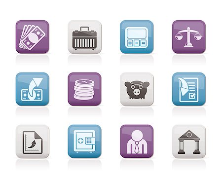 simsearch:400-04913456,k - Bank, business and finance icons - vector icon set Stock Photo - Budget Royalty-Free & Subscription, Code: 400-04412820