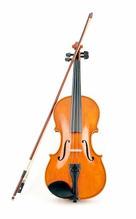 Isalated italian wooden violin in white background Stock Photo - Budget Royalty-Free & Subscription, Code: 400-04413022