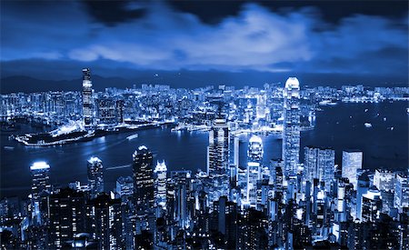 simsearch:400-04198862,k - Skyscraper at night in Hong Kong Stock Photo - Budget Royalty-Free & Subscription, Code: 400-04424269