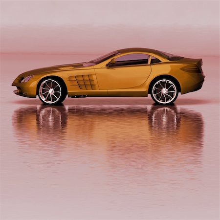 simsearch:400-05034481,k - Sports Car - 3D Render Stock Photo - Budget Royalty-Free & Subscription, Code: 400-04424444