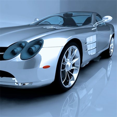 simsearch:400-05034481,k - Sports Car - 3D Render Stock Photo - Budget Royalty-Free & Subscription, Code: 400-04424445