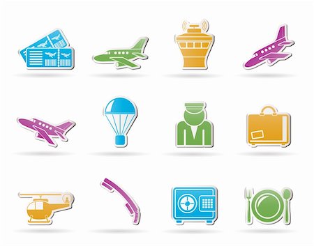 Airport and travel icons - vector icon set Stock Photo - Budget Royalty-Free & Subscription, Code: 400-04424471