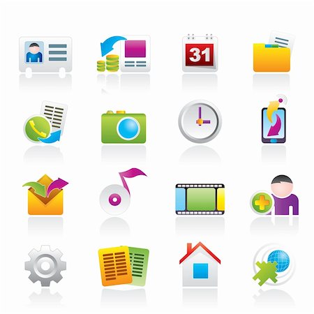 simsearch:400-04913456,k - Mobile phone menu icons - vector icon set Stock Photo - Budget Royalty-Free & Subscription, Code: 400-04424480