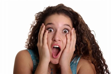 simsearch:400-04345762,k - Shocked teenager with naturally curly hair (expressions) Stock Photo - Budget Royalty-Free & Subscription, Code: 400-04425501