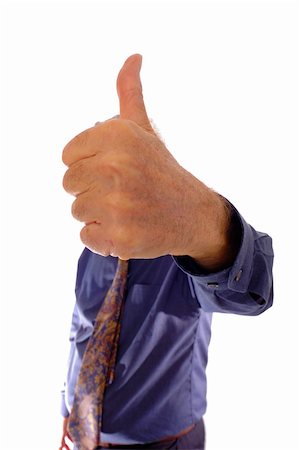 simsearch:400-04875087,k - A senior businessman, in shirtsleeves, gives a thumbs up sign. Isolated on white background Photographie de stock - Aubaine LD & Abonnement, Code: 400-04426240