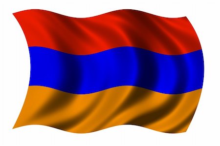 simsearch:400-04429754,k - Flag of Armenia waving in the wind - clipping path included Stock Photo - Budget Royalty-Free & Subscription, Code: 400-04426371