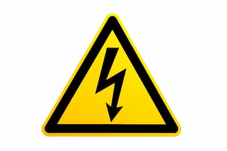 simsearch:400-03993174,k - high voltage symbol over white. please note this is not an illustration/vector, image hasn't been sharpened. Stock Photo - Budget Royalty-Free & Subscription, Code: 400-04426419