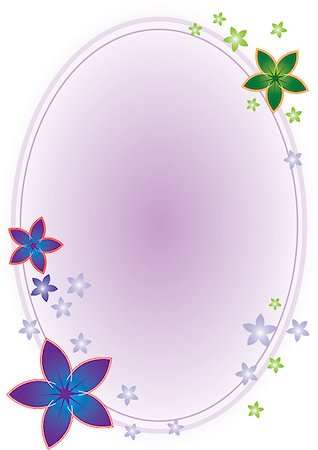 Oval frame with flower border Stock Photo - Budget Royalty-Free & Subscription, Code: 400-04426498