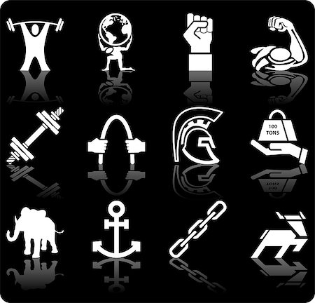 elephant chain - A conceptual icon set relating to strength. Stock Photo - Budget Royalty-Free & Subscription, Code: 400-04427095