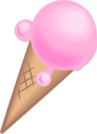 simsearch:400-05718903,k - An illustration of a tasty icecream in a cone. No meshes used. Stock Photo - Budget Royalty-Free & Subscription, Code: 400-04427506