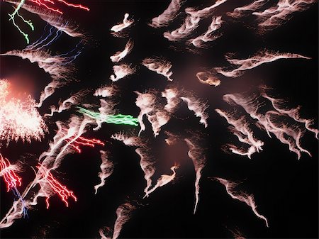 simsearch:400-04882938,k - Colourful fireworks exploding in the sky Stock Photo - Budget Royalty-Free & Subscription, Code: 400-04427552