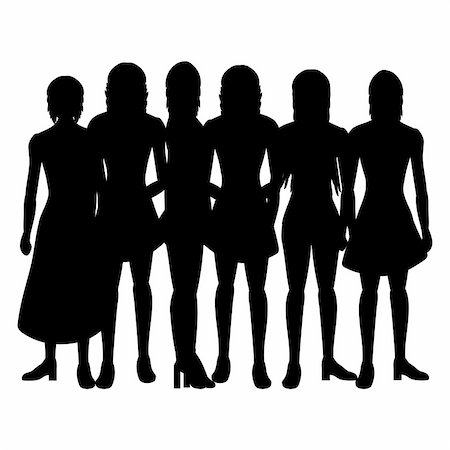 simsearch:400-04150413,k - Silhouettes of women on a white background Photographie de stock - Aubaine LD & Abonnement, Code: 400-04428078