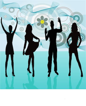 simsearch:400-04474927,k - Young people dancing - vector Stock Photo - Budget Royalty-Free & Subscription, Code: 400-04428215