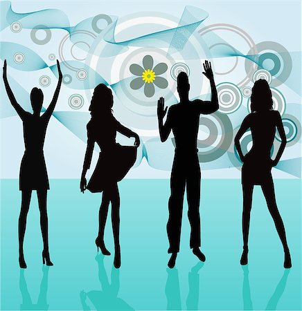 simsearch:400-04474927,k - Young people dancing - vector Stock Photo - Budget Royalty-Free & Subscription, Code: 400-04428221